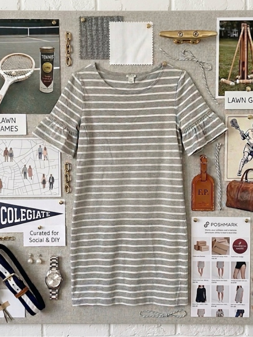 J.Crew Outlet Striped Cotton Dress - S